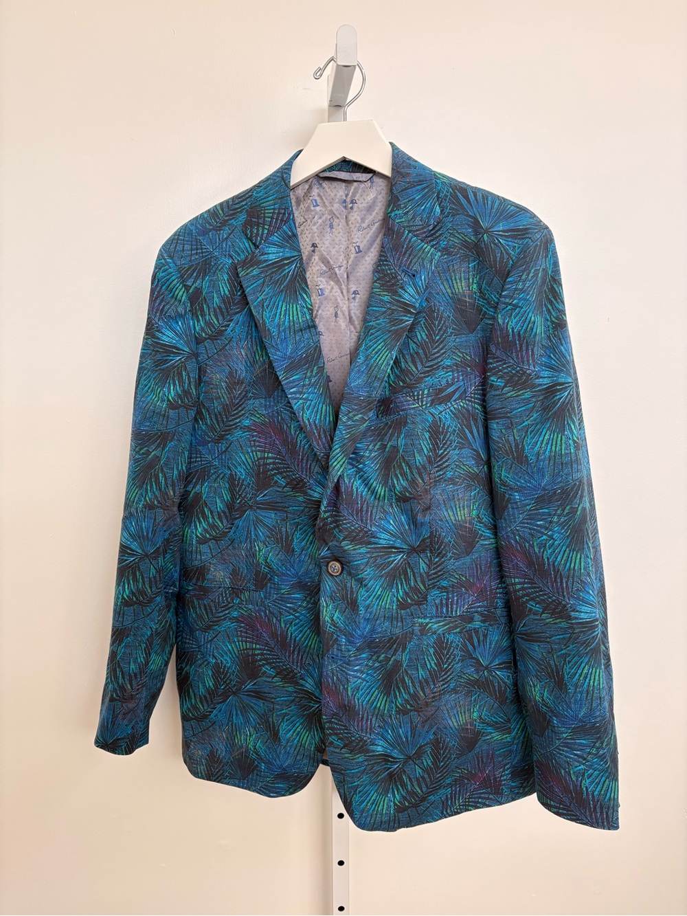 Robert Graham Teal & Blue Palm-Print Sport Coat